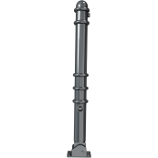 Ornamental bollard | Series 479B | � 76 mm | foldable, self-engaging lockto be fixed by plugs, with base plate 100 x 150 mm | with triangular locking mechanism acc. with DIN 3223 | with 1 eyelet